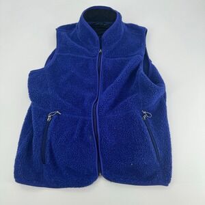 Woolrich Fleece Vest Women's XL Blue Full Zip Sleeveless Outdoor Layering